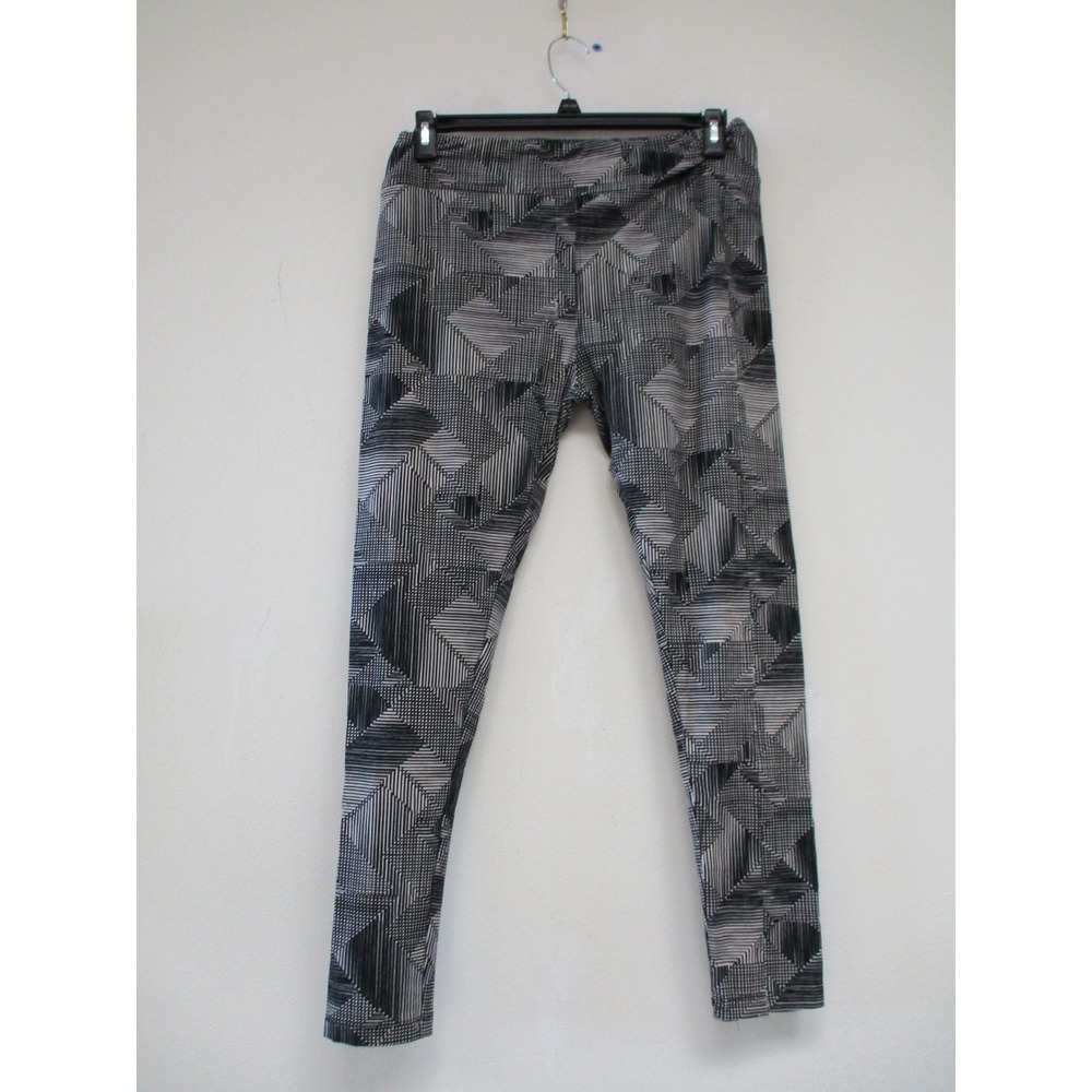 Lularoe Leggings Women Size L Black Gray Geometric Abstract Print Athletic